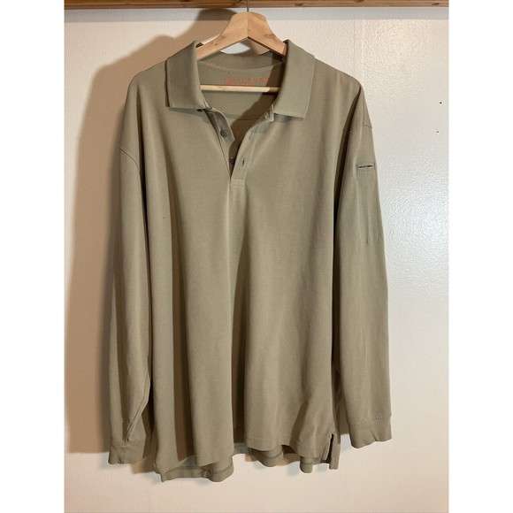 5.11 Tactical Men’s XL Khaki Long Sleeve Polo Shirt Uniform Performance - Picture 1 of 11